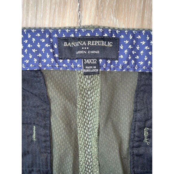 NWT - Banana Republic Aiden Chino Pants Summer Weight Green Size 34”x32” NEW - Picture 4 of 7